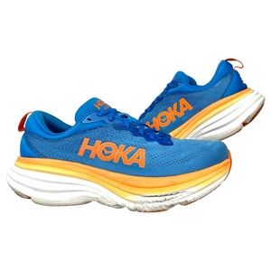 Hoka One One Bondi 8 Running Sneaker Mens 9 Coastal Blue Orange